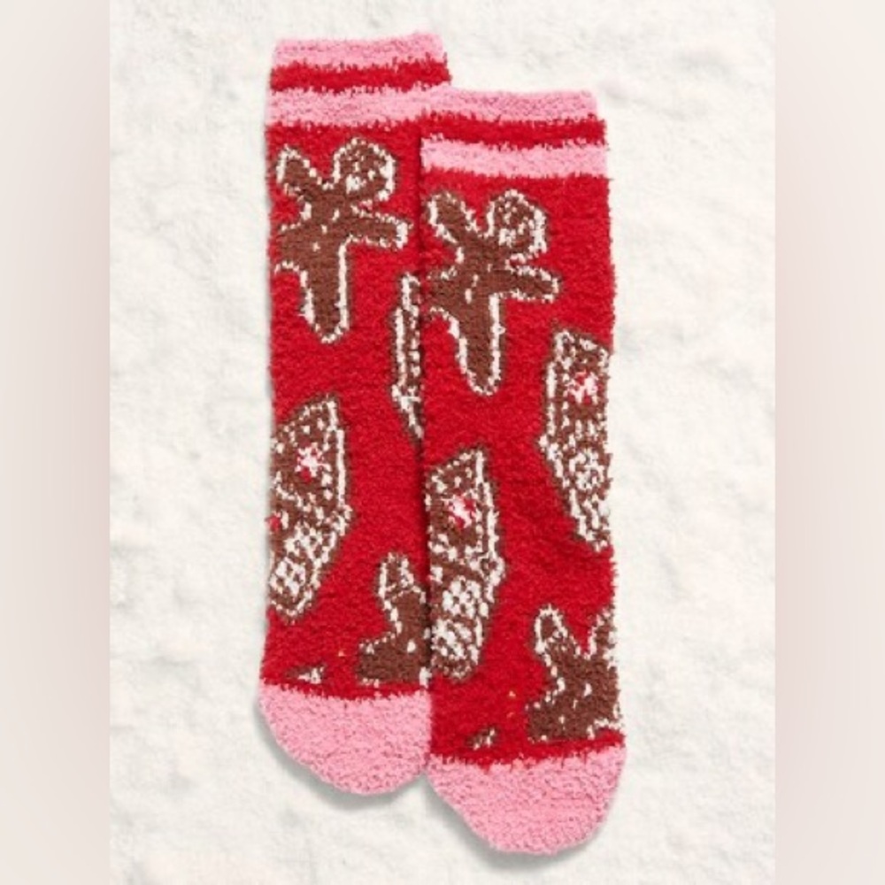 Old Navy Holiday Gingerbread Cozy Crew Socks